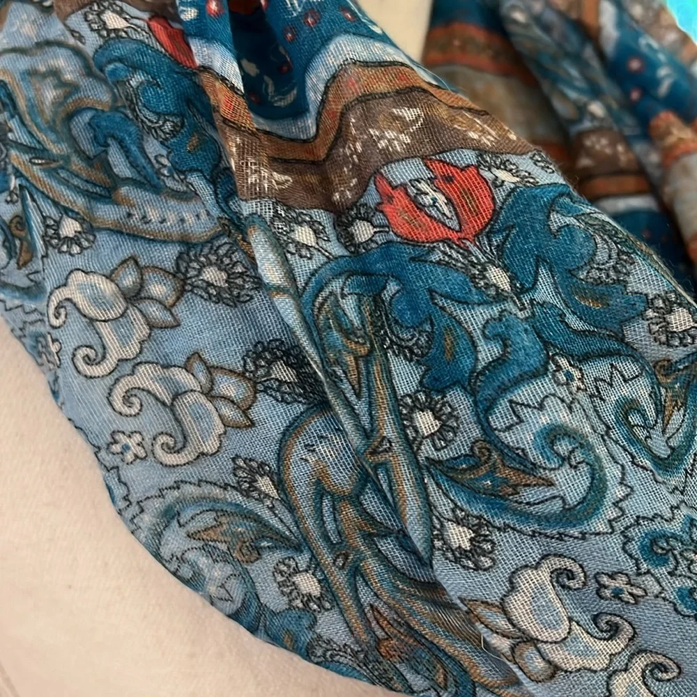 VINTAGE BLUE BOHEMIAN TRIBAL INFINITY SCARF